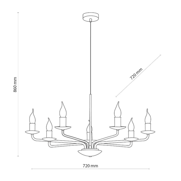 Lampa klasyczna wisząca LIMAL 4613 TK Lighting metalowa czarna