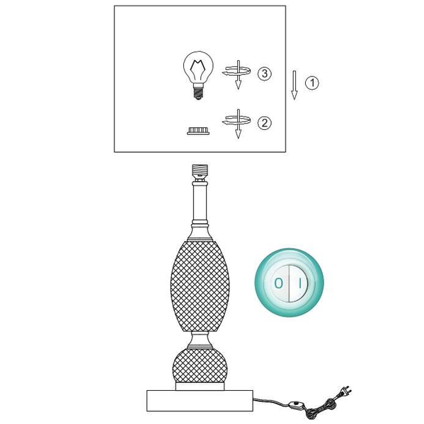 Stojąca lampa nocna BRONN abażurowa do salonu klasyczna biała