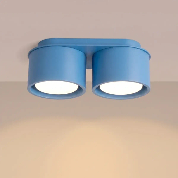 Sufitowy downlight MODO błękitny SL.2487 2xGx53 metalowy do jadalni
