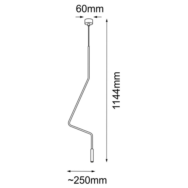 Zwieszana lampa no. Vi 5139 Shilo minimalistyczny punktowa czarna