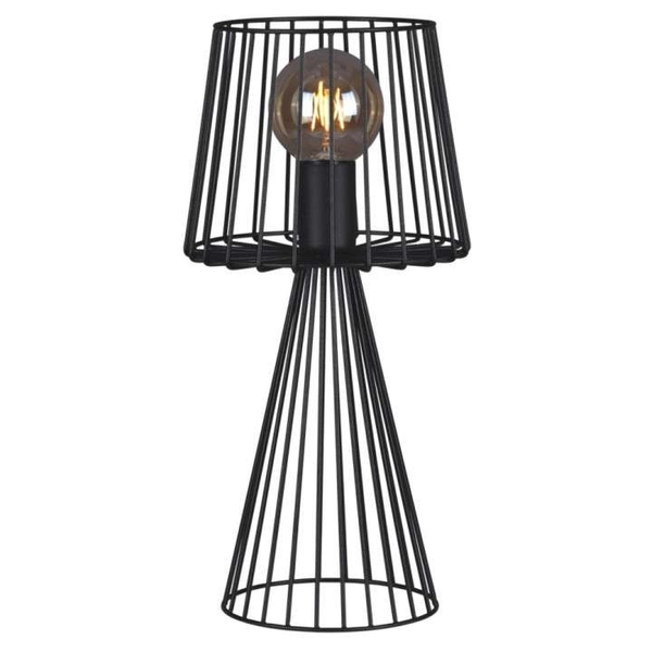 LAMPA biurkowa Soul K-4642 Kaja stojąca LAMPKA metalowa klatka druciana czarna