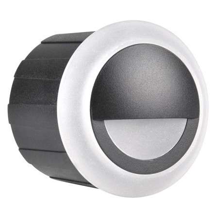 Podtynkowa LAMPA schodowa Q4 LED 313706 Polux metalowa OPRAWA okrągła LED 3W 4000K wpuszczana IP44 grafitowa