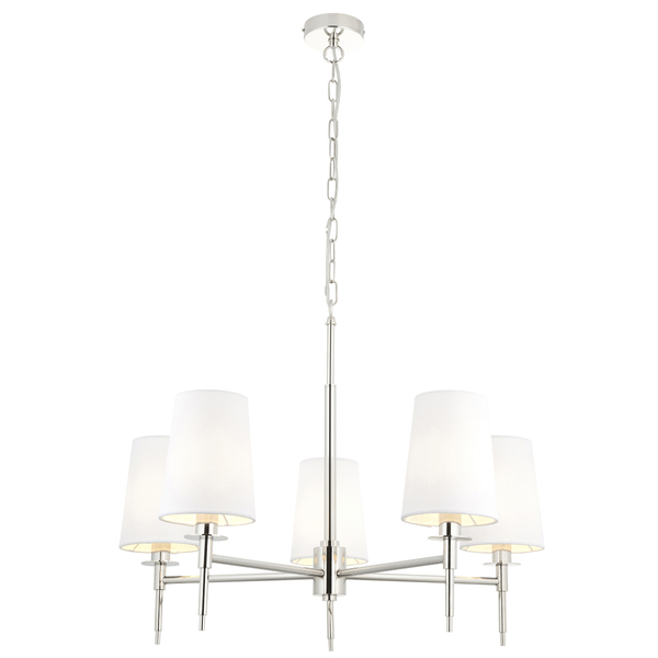 Żyrandol hampton L&-199457 Light& z abażurami białymi nikiel