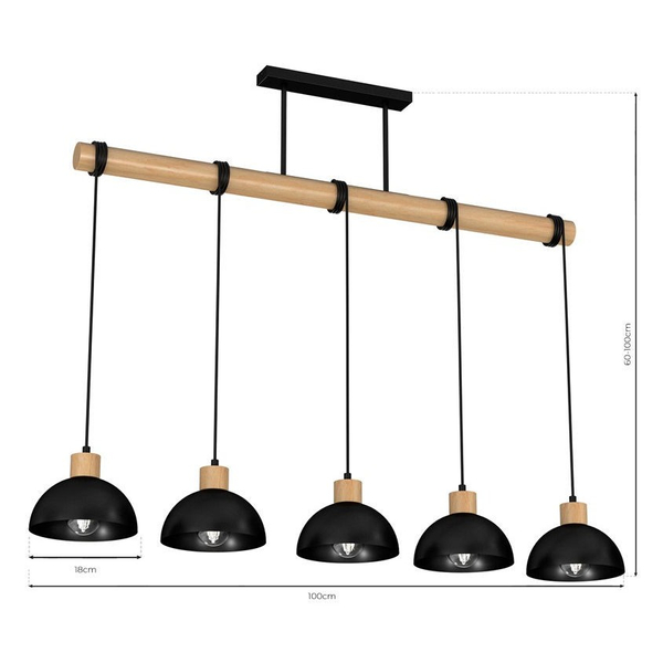 Czarna lampa wisząca ERIK MLP7227 Milagro skandynawska czarna
