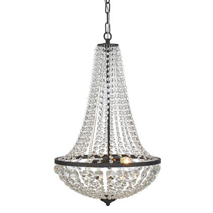 Czarna lampa pałacowa Granso 107027 do jadalni nad stół glamour