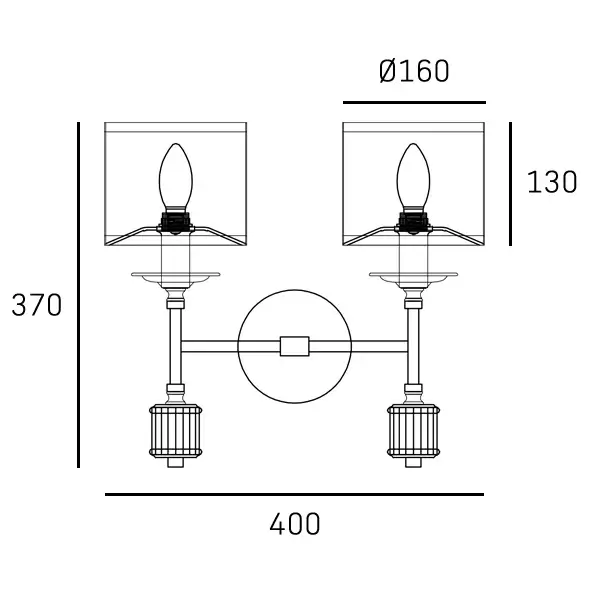 Kinkiet ścienny podwójny SUTTON W02477NI-WH do sypialni biały nikiel
