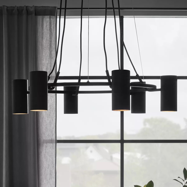 Lampa wisząca PORTO 107357 Markslojd ring metalowy tuby czarne