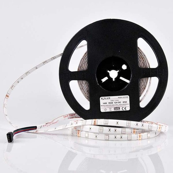 Taśma LED zestaw RGB 314444 Polux 18W sterownik zasilacz IP65 biała