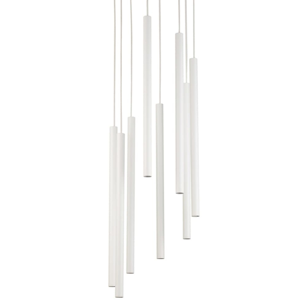 Okrągła kaskadowa lampa wisząca Sopel 33629 Sigma sople tuby biała