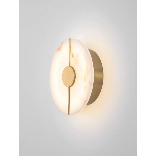 Marmurowy kinkiet ścienny MAIRANA złoty LE44619 1xLED 12W 3000K alabastrowy