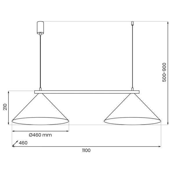 Podwójna lampa wisząca CAPITAL MLP0941 do jadalni czarno-złoty