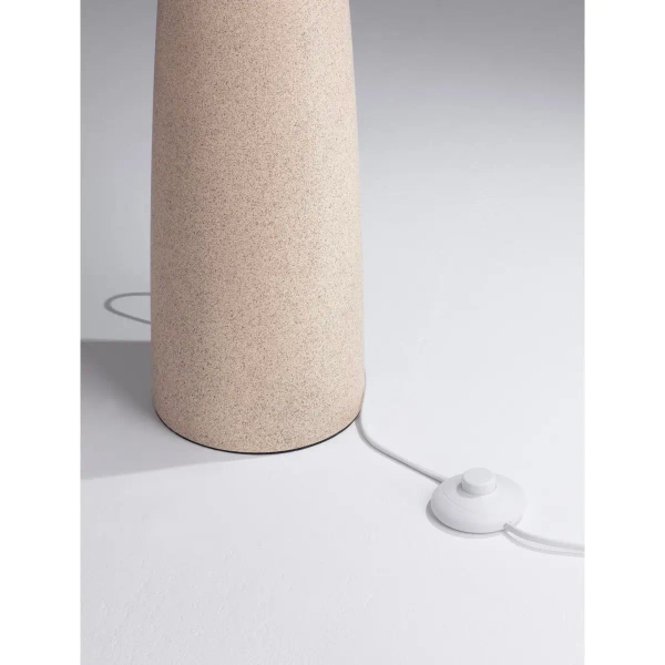 Podłogowa lampa z abażurem ORBEZIA LE45280 do salonu beżowa biała