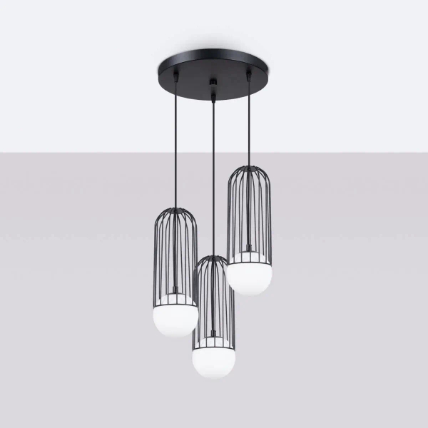 Lampa wisząca nieregularna Brina SL.1336 Sollux kaskada czarna