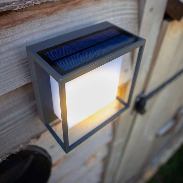 Solarna LAMPA elewacyjna CURTIS 6934601118 Lutec elewacyjna OPRAWA klatka LED 3W 3000K outdoor IP54 szary