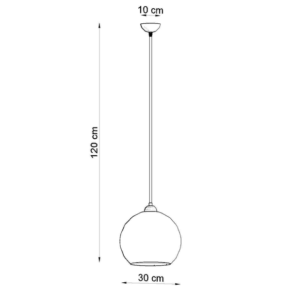 Niebieska lampa wisząca SL.0251 szklana kula ball do salonu