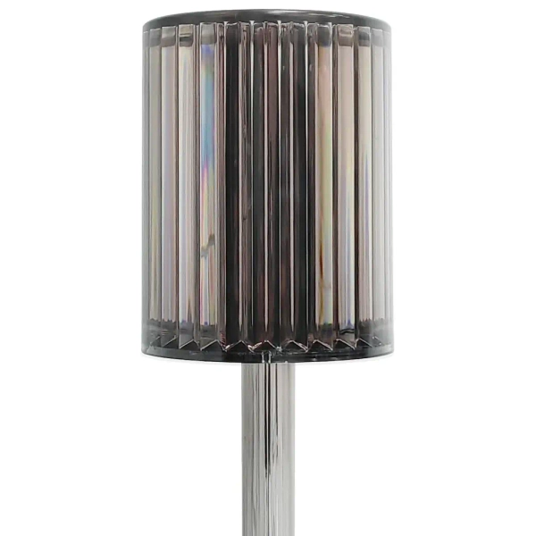 Ryflowana lampa stołowa Simple ML2290 LED 1W CCT przydymiona przezroczysta