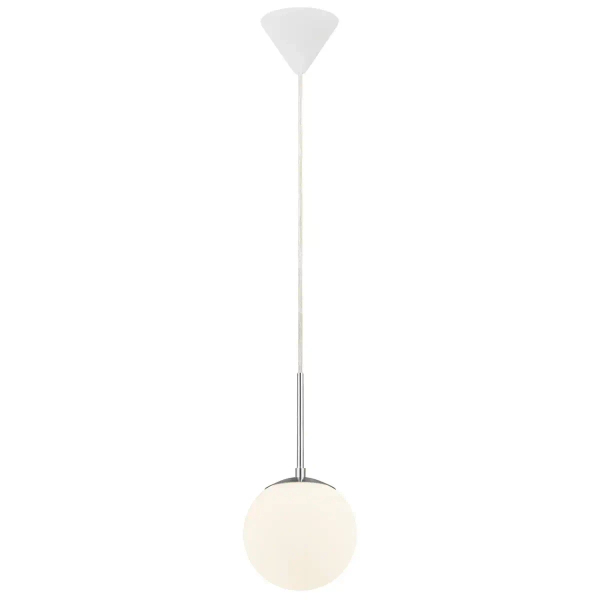 Kulista lampa wisząca do salonu CAFE 39553001 szklana biały srebrny