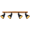 Industrialna LAMPA sufitowa GUNTHER 15466S-4 Globo plafon drewno czarny