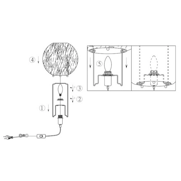 Pluszowa lampka stołowa Furry R51581001 do sypialni biały