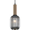 LAMPA wisząca ANTIOLA PND-5588-1M-BRO+SG Italux szklana OPRAWA loftowy zwis plisowany mosiężny przydymiony
