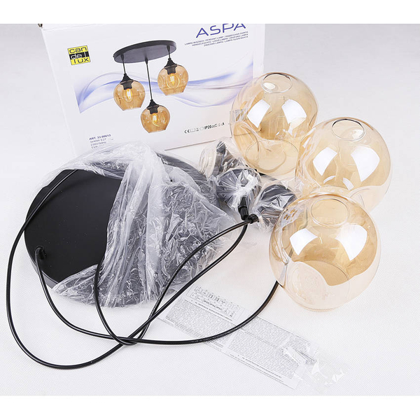 Industrialna lampa wisząca Aspa 33-00613 Candellux kaskada brązowa czarna