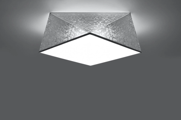 LAMPA sufitowa SL.0691 geometryczna OPRAWA natynkowa srebrna