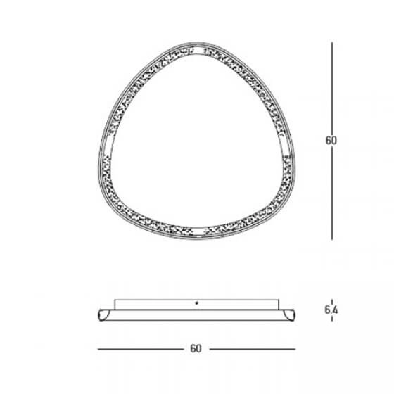 Ledowy plafon sufitowy 23088 LED 32W 3000K owalny do kuchni złoty