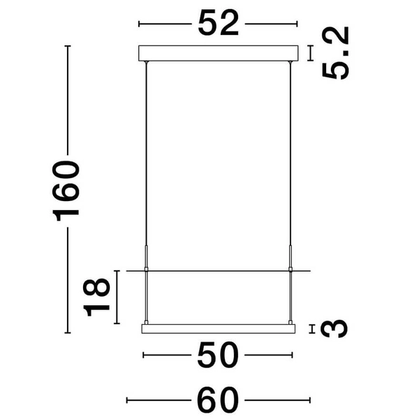Zwisająca lampa na listwie TIRAQUE LE44633 LED 40W 2700K czarna biała