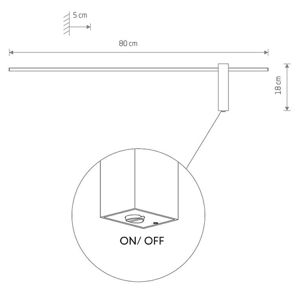 Lampa ścienna z włącznikiem Motive 10852 Nowodvorski LED 11W 4000K czarna