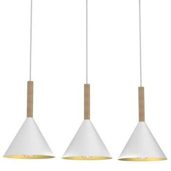 Potrójna wisząca lampa  PERU WHITE MLP0980 stożki potrójne białe
