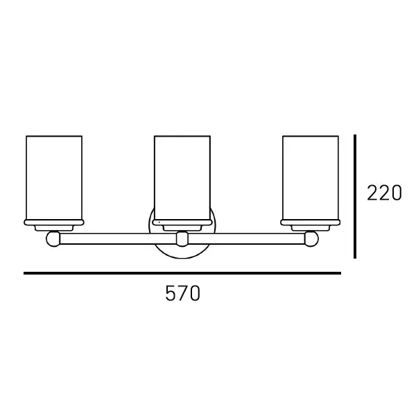 Ścienny kinkiet nad lustro JERSEY nikiel satynowy szklany E27 3-punktowy nad stół W03705NS