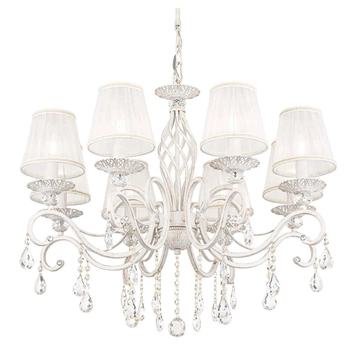 Żyrandol LAMPA wisząca GRACE ARM247-08-G Maytoni abażurowa OPRAWA zwis glamour z kryształkami złoty biały