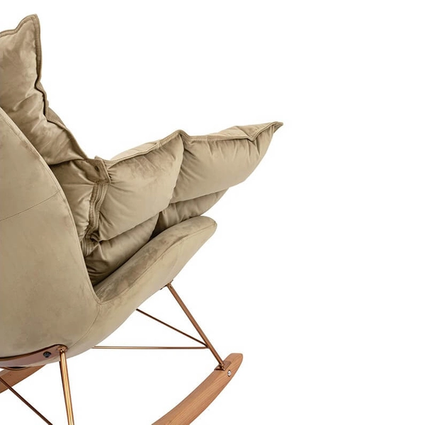 Fotel bujany z poduszką Swing velvet KH1301100129 King Home tapicerowany khaki