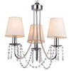 Lampa wisząca RUTI 33-58713 abażurowa na łańcuchu kryształki chrom beżowy