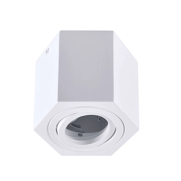 Downlight LAMPA sufitowa HEXAGON 313171 Polux metalowa OPRAWA sześciokątna regulowana biała