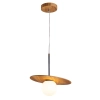 Wisząca lampa drewniana Orbit QN-ORBIT-P-M-TEAK kula brązowy biały