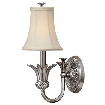 Materiałowy kinkiet Plantation HK-PLANT1-PL Hinkley do przedpokoju ananas beżowy nikiel