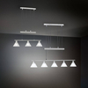 Wisząca lampa nad wyspę STAMINA 3751051-07 metalowa szklana biała chrom