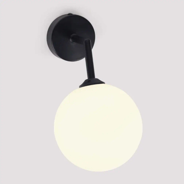 Kinkiet lampa ścienna DORADO LP-002/1W BK Light prestige loftowa oprawa szklana kula czarna biała