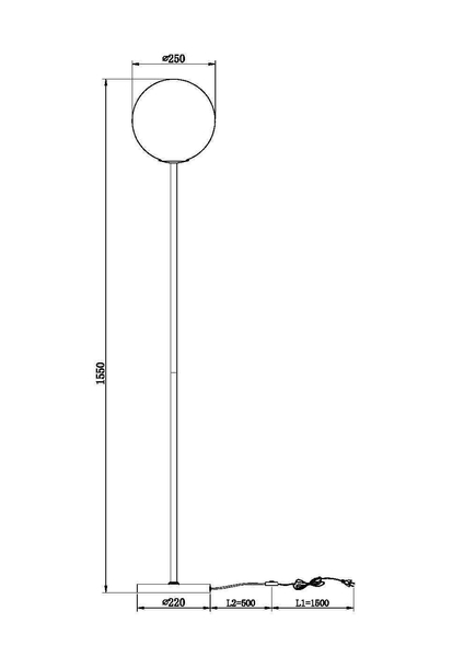 Lampa stojąca Ring MOD013FL-01BS Maytoni do salonu kula mosiądz biała