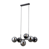 Salonowa lampa wisząca Molite PND-1098-6-BK szklana przydymiona czarna