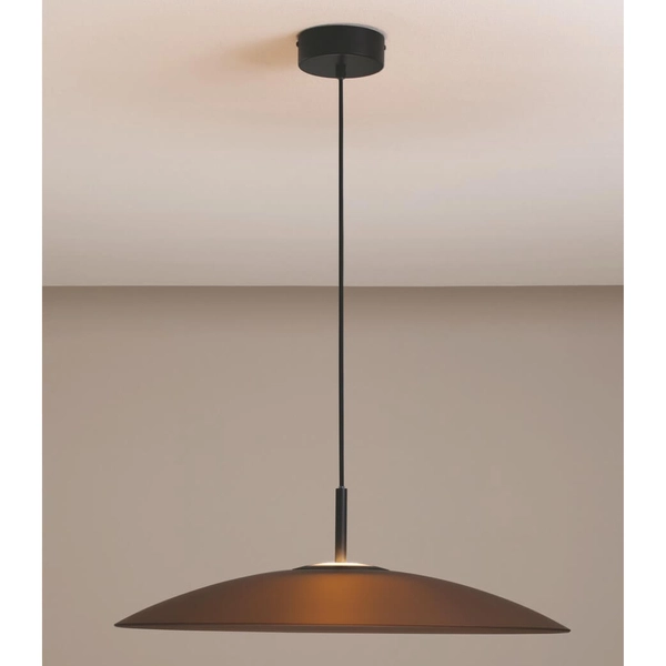 Lampa zwisająca PECA LE44272 LED 17W 3000K dysk czarna brązowa
