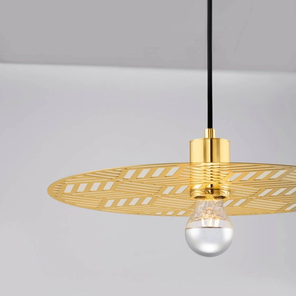 Lampa zwisająca metalowa BAMEPA LE44343 okragła złoty