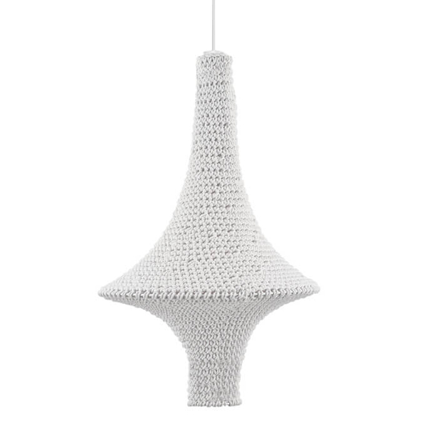 Lampa wisząca do sypialni Alda 5115 Shilo dekoracyjna szydełko biały