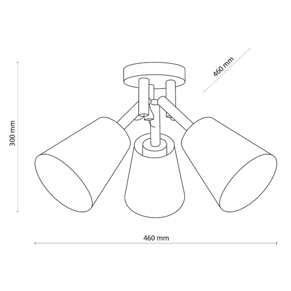 Potrójna lampa sufitowa Vaio 574 klasyczna beżowy drewniany czarny