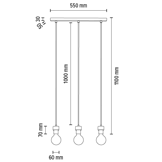 Loftowa lampa wisząca CLARTE 3271304 metalowa zwis na listwie drewno czarny