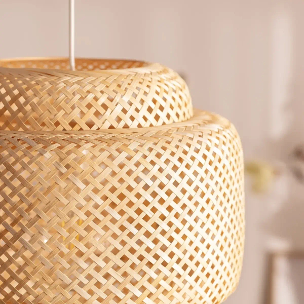 Salonowa lampa zwis Boho ABR-LW17-BH-E27 Abruzzo bambus beżowa