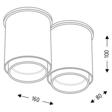 Spot LAMPA sufitowa IGA 1116 Shilo metalowy downlight natynkowe tuby czarne