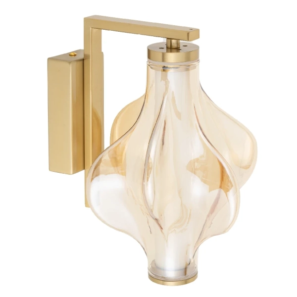 Kinkiet ścienny glamour do przedpokoju Elva 18218 LED 8W 3000K bursztynowy