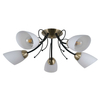 LAMPA sufitowa CRISTINA PND-6706-5 Italux szklana OPRAWA plafon klasyczny czarny brąz biały